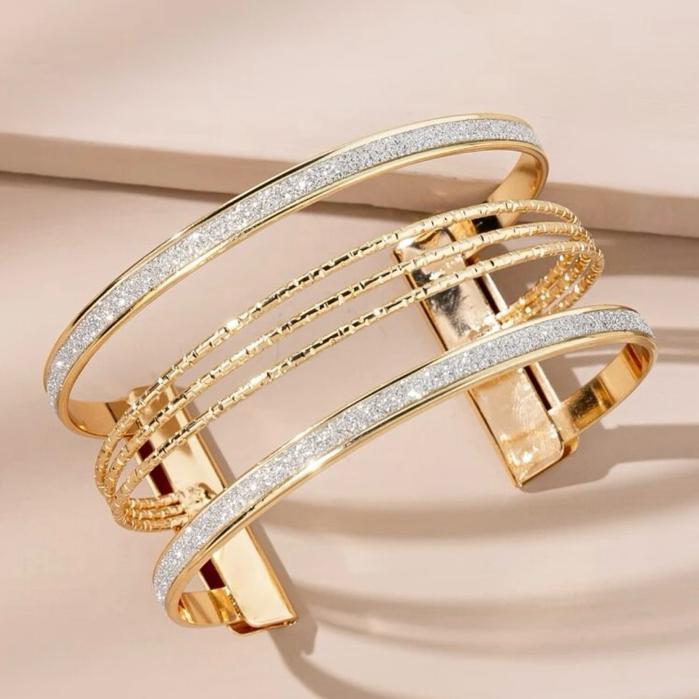 Glitter Detail Cuff Bangle
